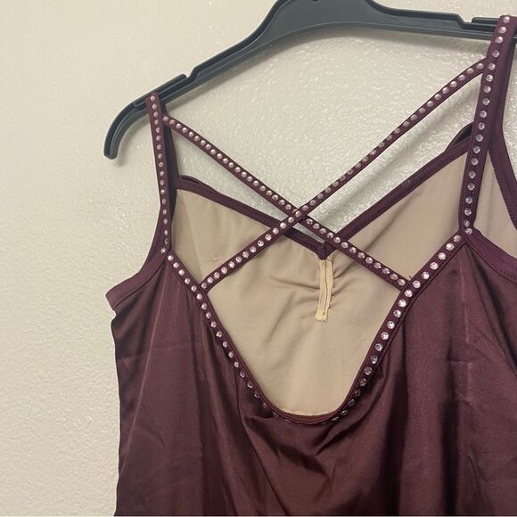 WEISSMAN Dance Costume raisin burgundy maxi dress With Love 13193 MA adult - Picture 4 of 11